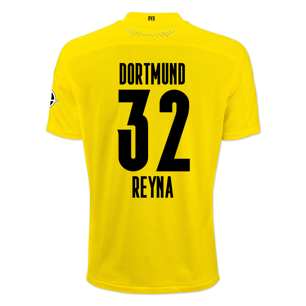 Kinder Fußball Giovanni Reyna #32 Heimtrikot Gelb Schwarz Trikot 2020/21 Hemd