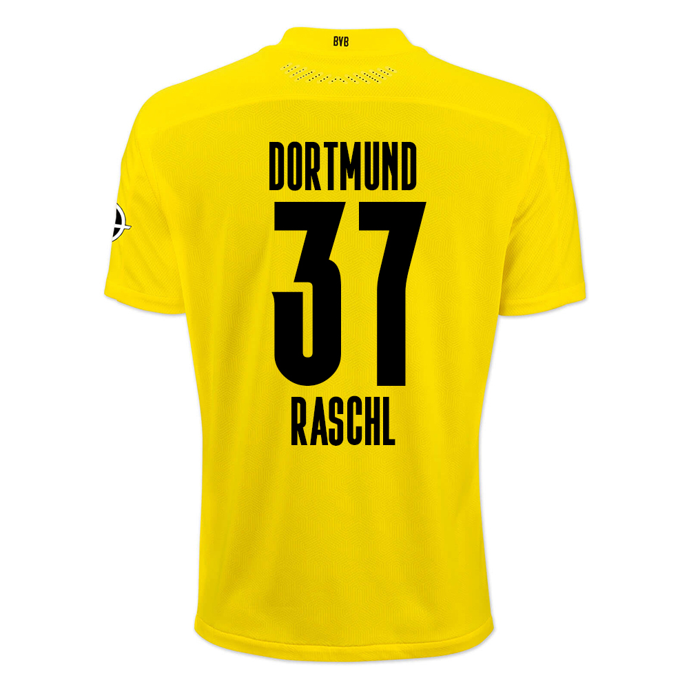 Kinder Fußball Tobias Raschl #37 Heimtrikot Gelb Schwarz Trikot 2020/21 Hemd