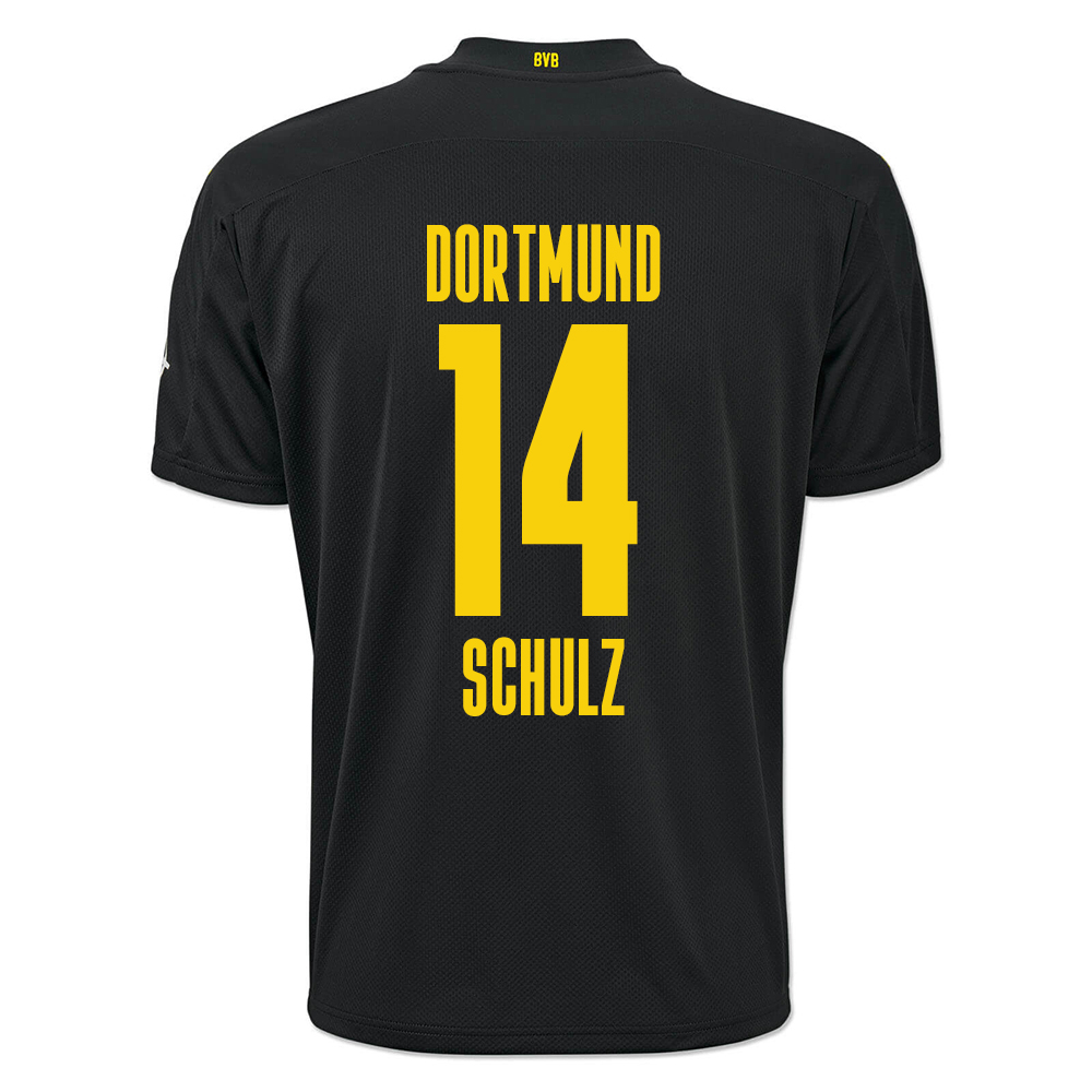 Kinder Fußball Nico Schulz #14 Auswärtstrikot Schwarz Trikot 2020/21 Hemd
