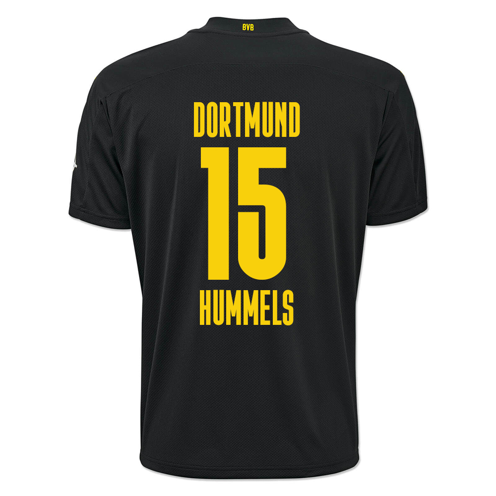 Kinder Fußball Mats Hummels #15 Auswärtstrikot Schwarz Trikot 2020/21 Hemd