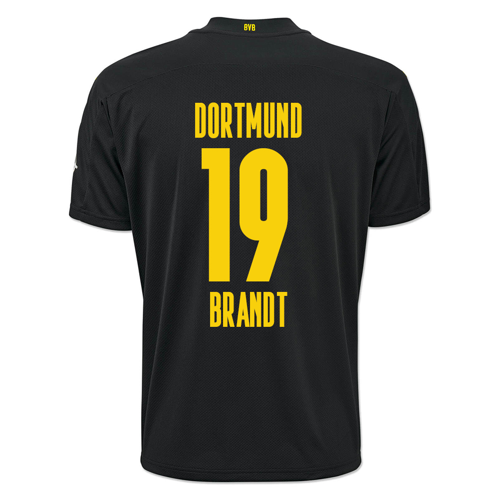 Kinder Fußball Julian Brandt #19 Auswärtstrikot Schwarz Trikot 2020/21 Hemd