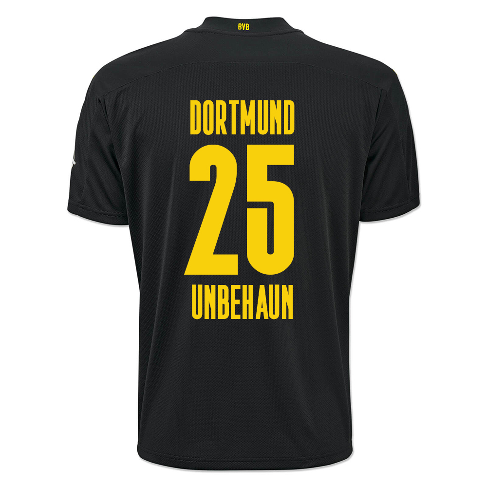 Kinder Fußball Luca Unbehaun #25 Auswärtstrikot Schwarz Trikot 2020/21 Hemd