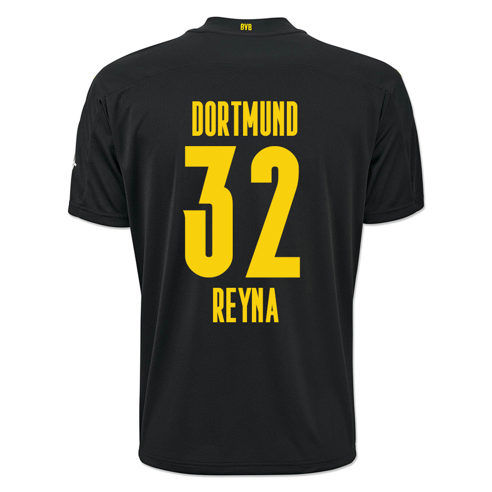 Kinder Fußball Giovanni Reyna #32 Auswärtstrikot Schwarz Trikot 2020/21 Hemd