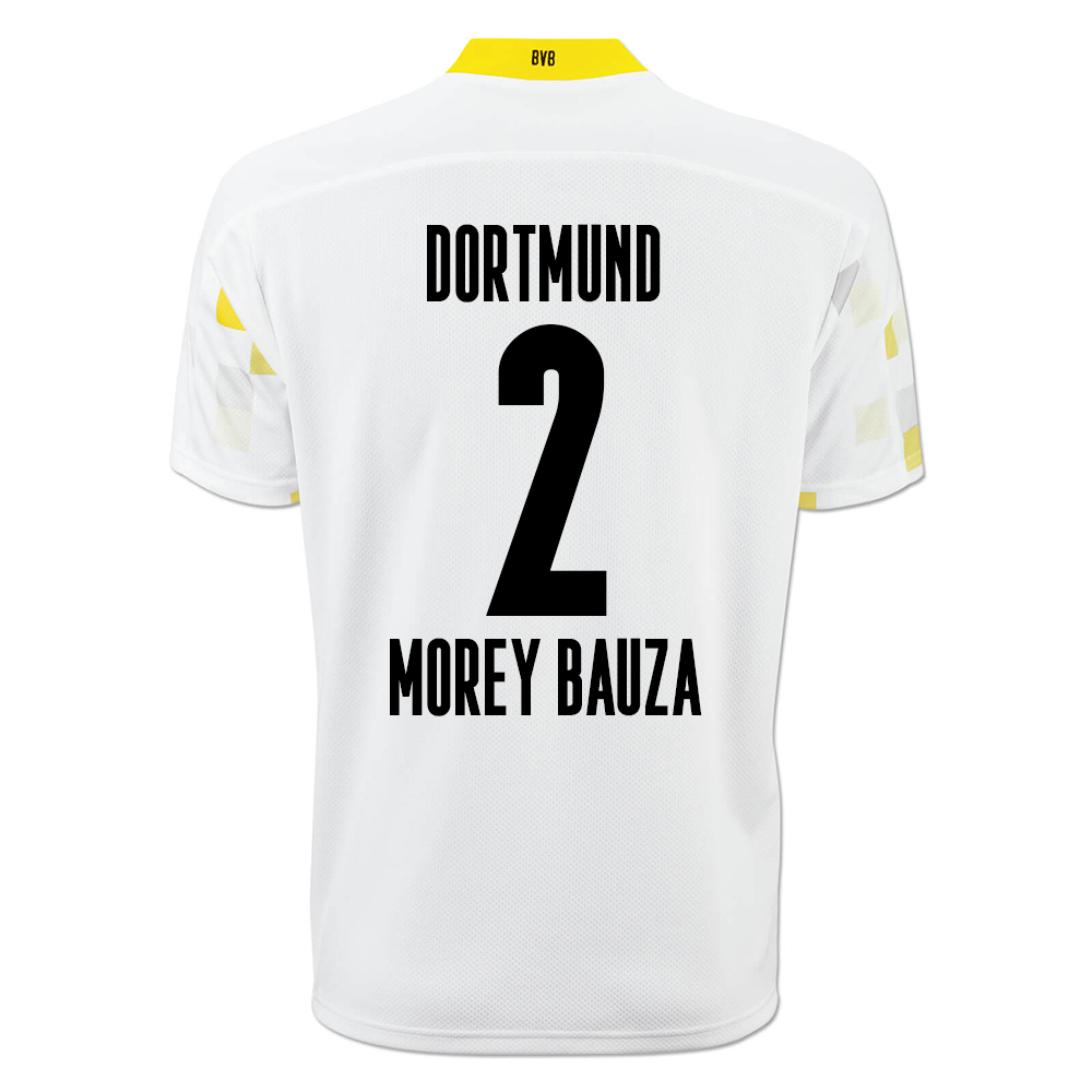 Kinder Fußball Mateu Morey #2 Ausweichtrikot Weiß Gelb Trikot 2020/21 Hemd