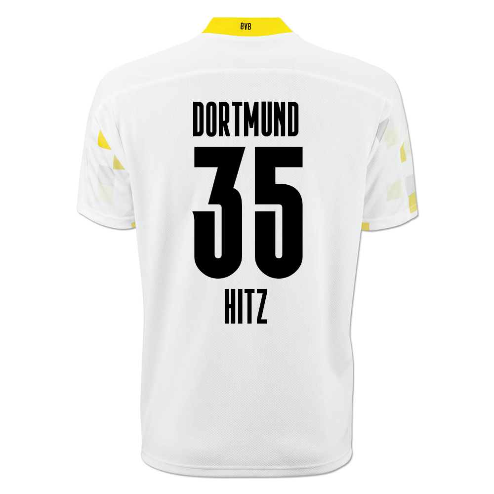 Kinder Fußball Marwin Hitz #35 Ausweichtrikot Weiß Gelb Trikot 2020/21 Hemd