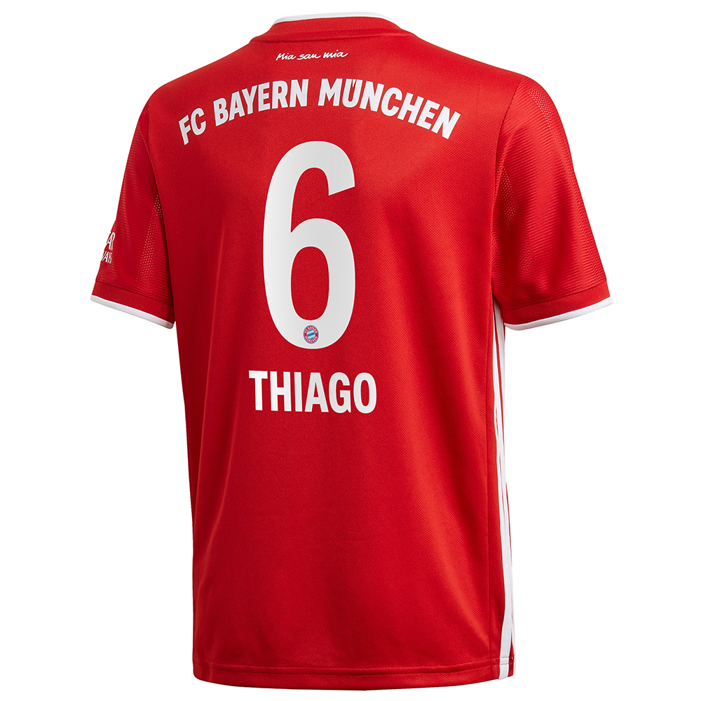 Kinder Fußball Thiago #6 Heimtrikot Rot Trikot 2020/21 Hemd