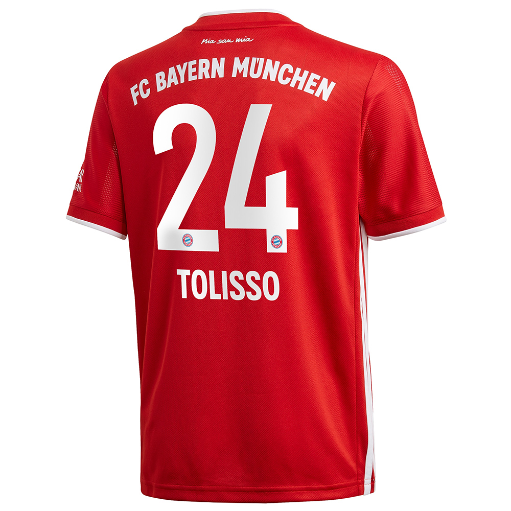 Kinder Fußball Corentin Tolisso #24 Heimtrikot Rot Trikot 2020/21 Hemd