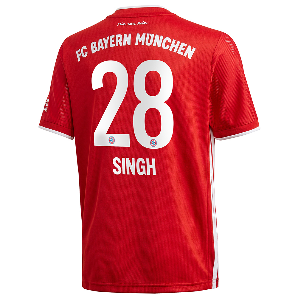 Kinder Fußball Sarpreet Singh #28 Heimtrikot Rot Trikot 2020/21 Hemd
