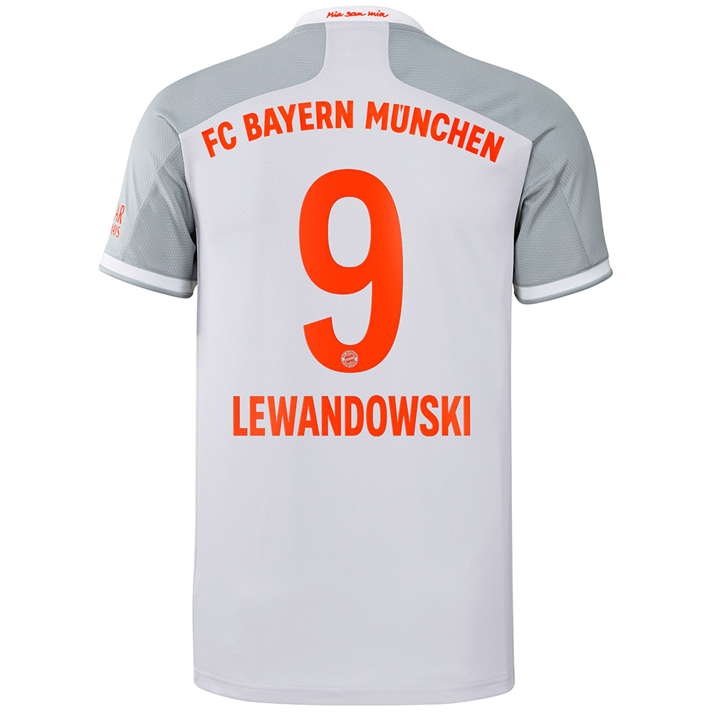 Kinder Fußball Robert Lewandowski #9 Auswärtstrikot Grau Trikot 2020/21 Hemd