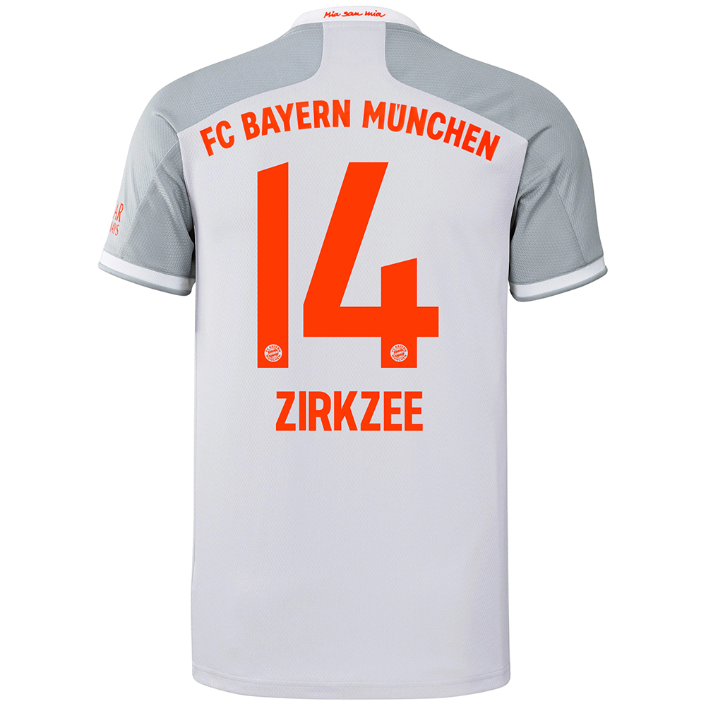 Kinder Fußball Joshua Zirkzee #14 Auswärtstrikot Grau Trikot 2020/21 Hemd