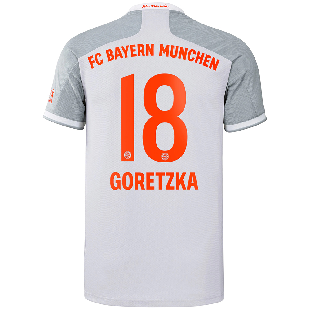 Kinder Fußball Leon Goretzka #18 Auswärtstrikot Grau Trikot 2020/21 Hemd