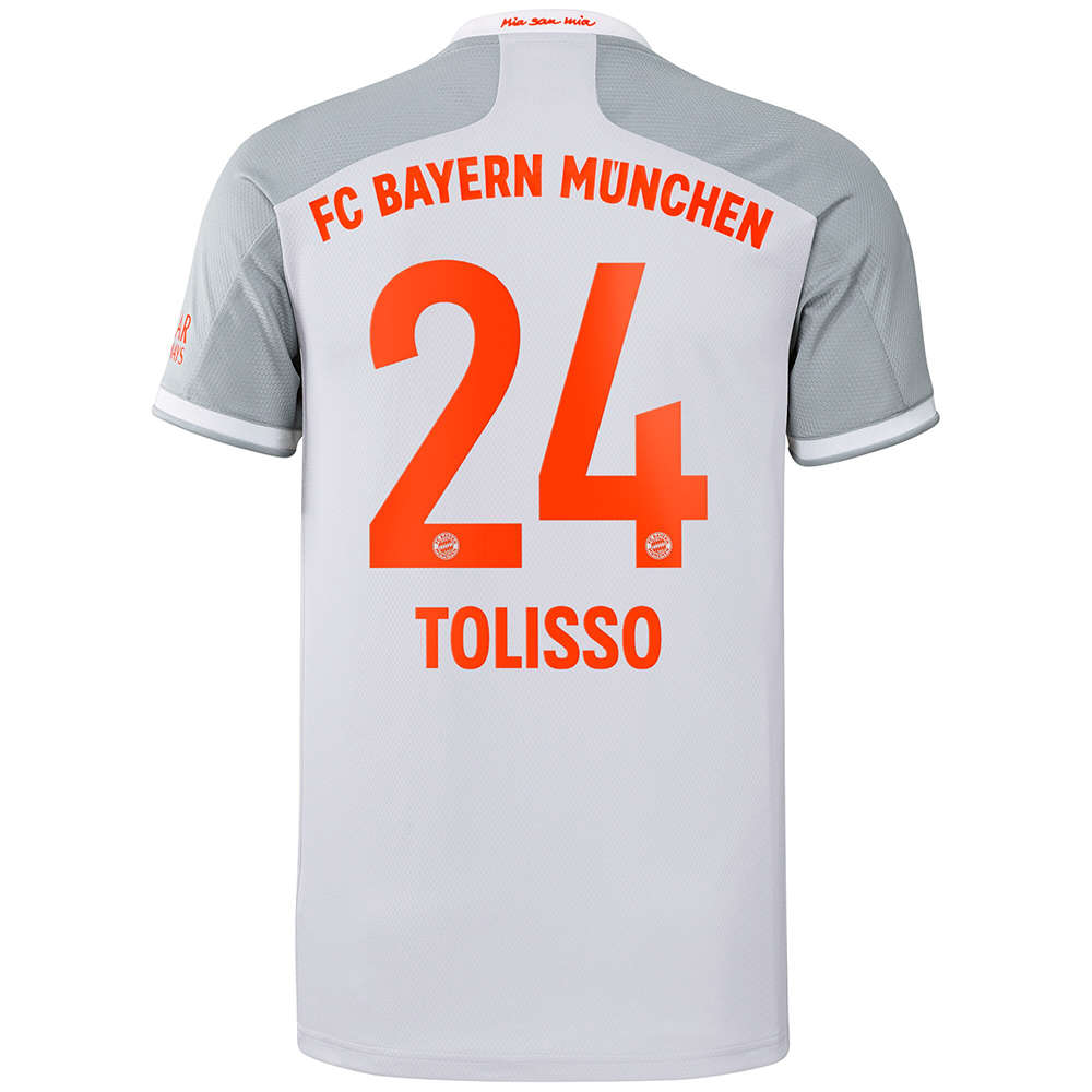 Kinder Fußball Corentin Tolisso #24 Auswärtstrikot Grau Trikot 2020/21 Hemd