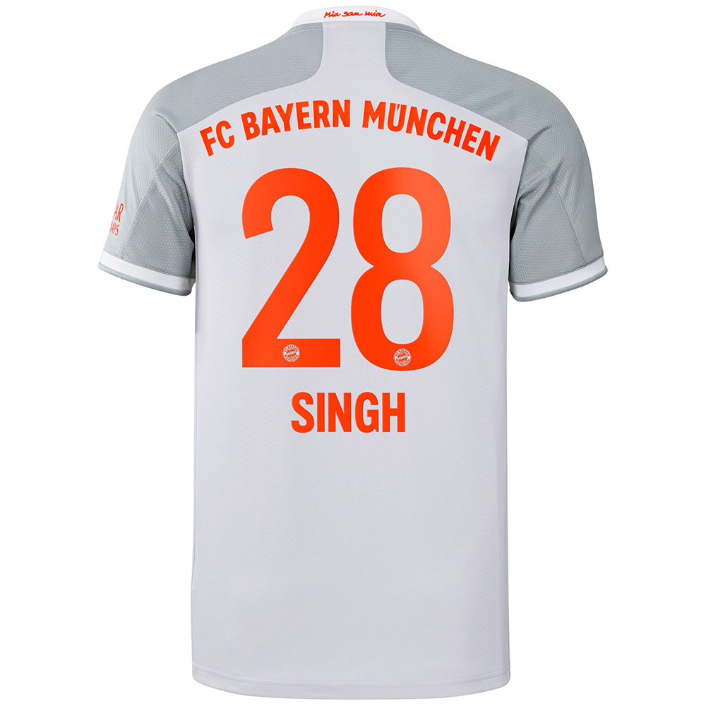 Kinder Fußball Sarpreet Singh #28 Auswärtstrikot Grau Trikot 2020/21 Hemd