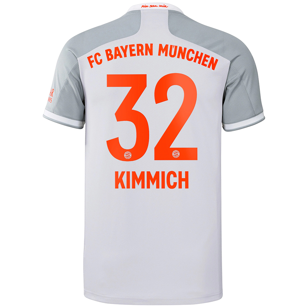 Kinder Fußball Joshua Kimmich #32 Auswärtstrikot Grau Trikot 2020/21 Hemd