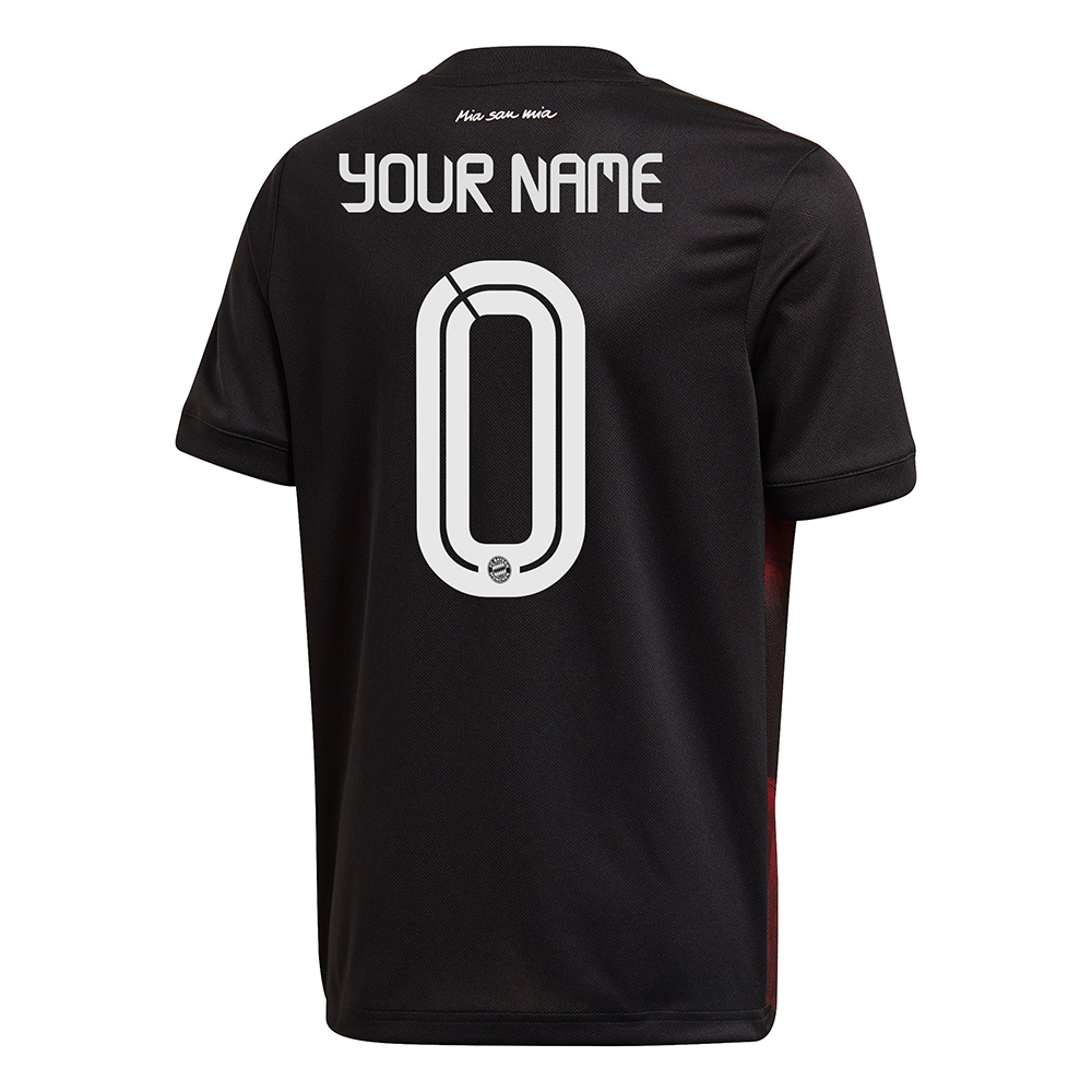 Kinder Fußball Dein Name #0 Ausweichtrikot Schwarz Trikot 2020/21 Hemd