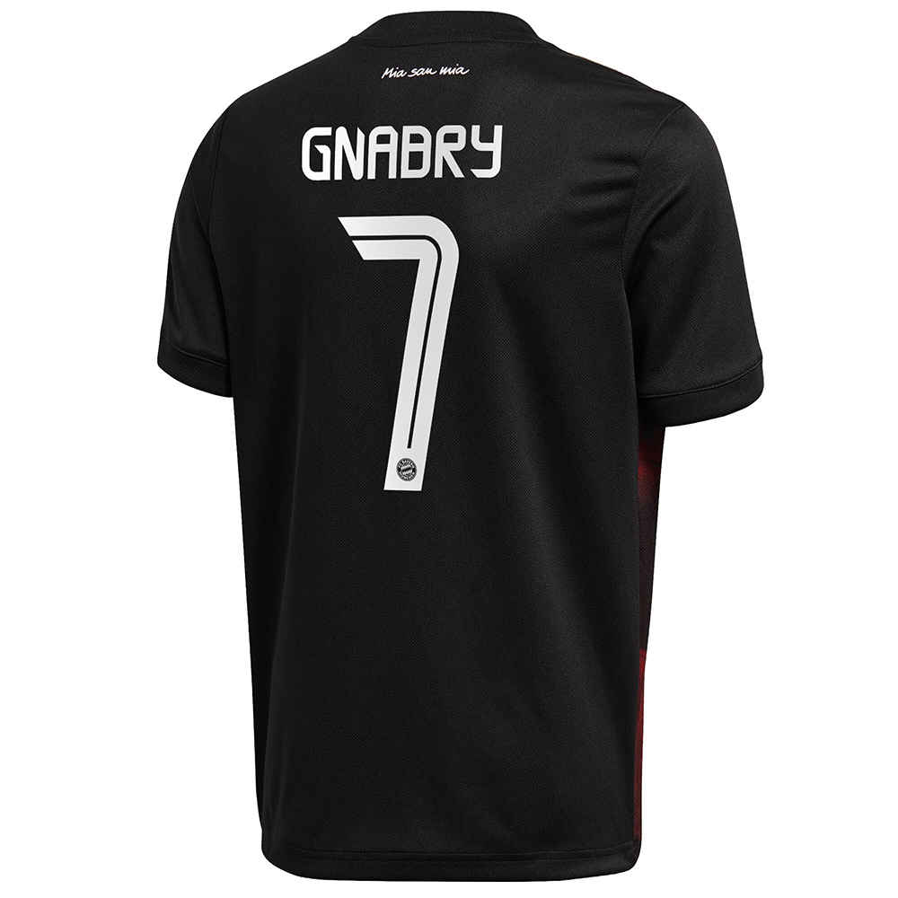 Kinder Fußball Serge Gnabry #7 Ausweichtrikot Schwarz Trikot 2020/21 Hemd