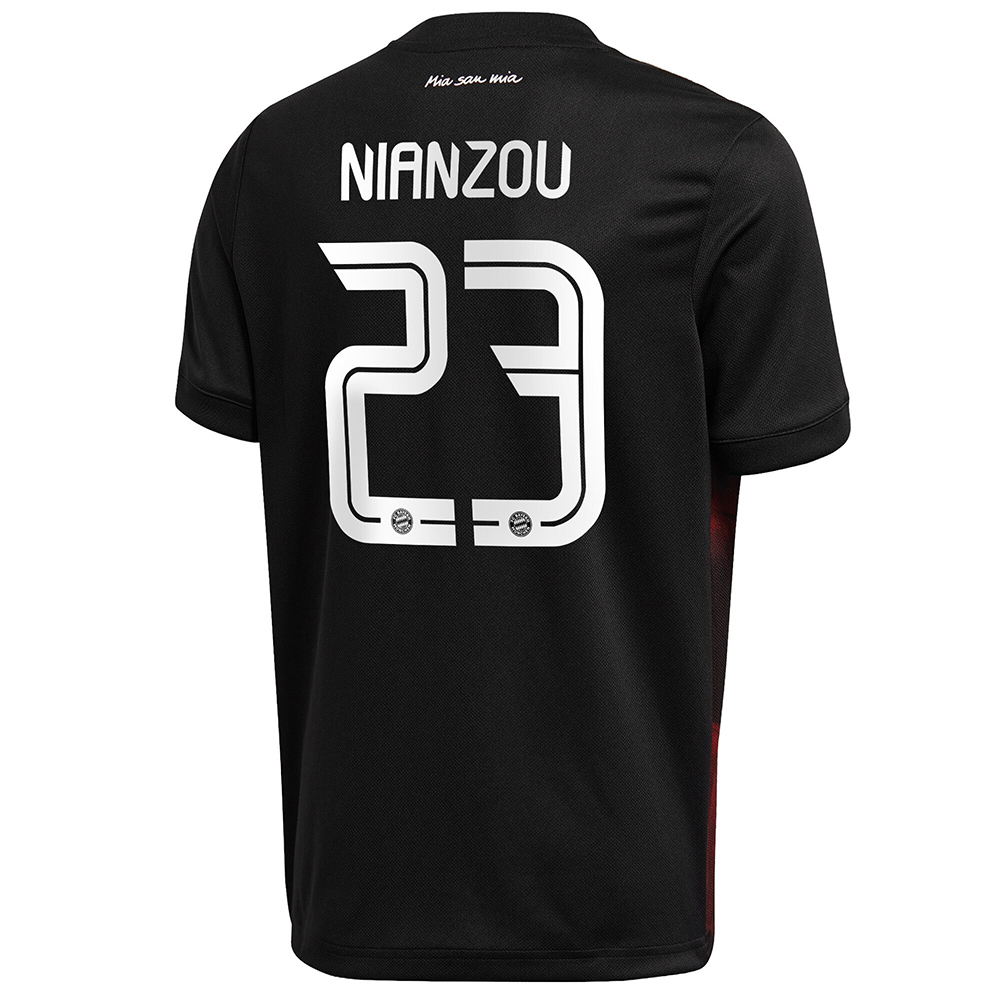 Kinder Fußball Tanguy Nianzou #23 Ausweichtrikot Schwarz Trikot 2020/21 Hemd