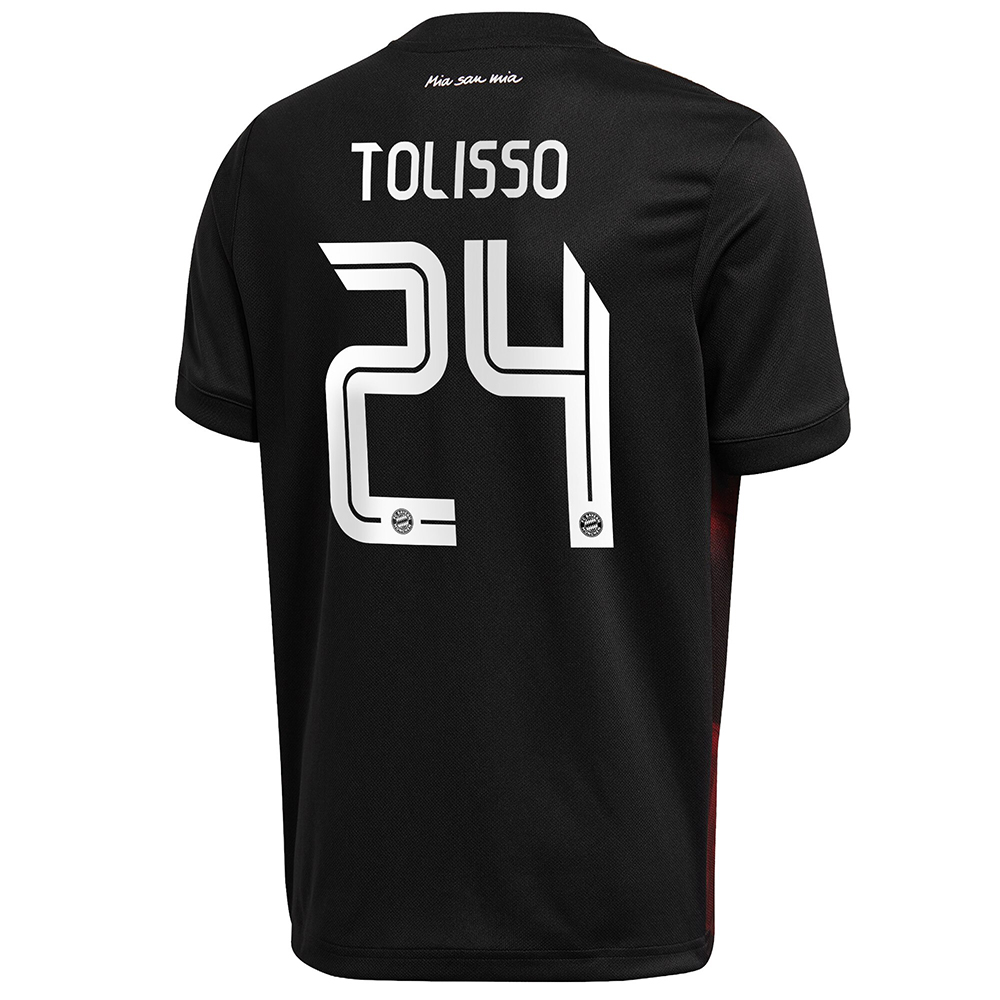 Kinder Fußball Corentin Tolisso #24 Ausweichtrikot Schwarz Trikot 2020/21 Hemd