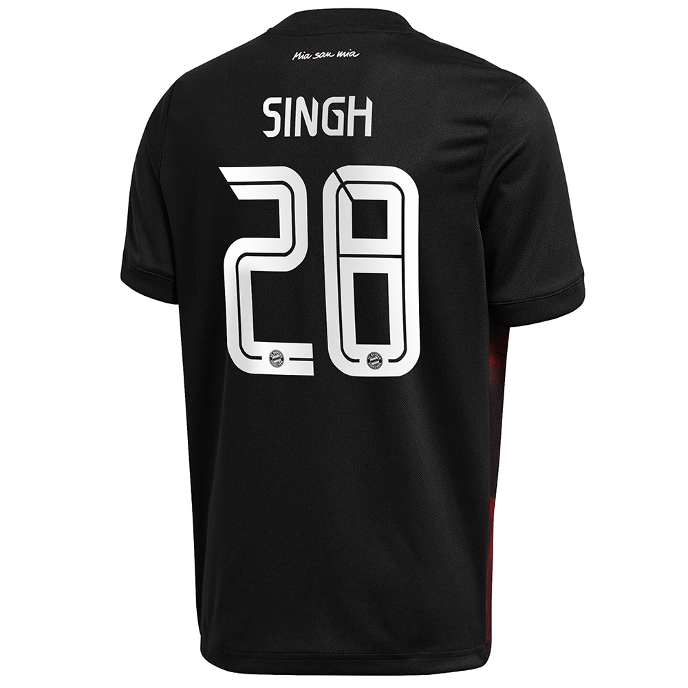 Kinder Fußball Sarpreet Singh #28 Ausweichtrikot Schwarz Trikot 2020/21 Hemd