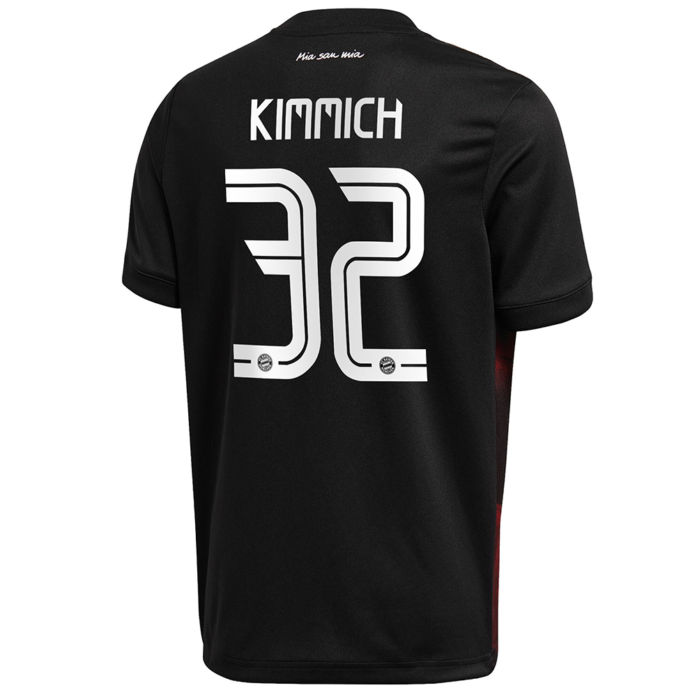 Kinder Fußball Joshua Kimmich #32 Ausweichtrikot Schwarz Trikot 2020/21 Hemd