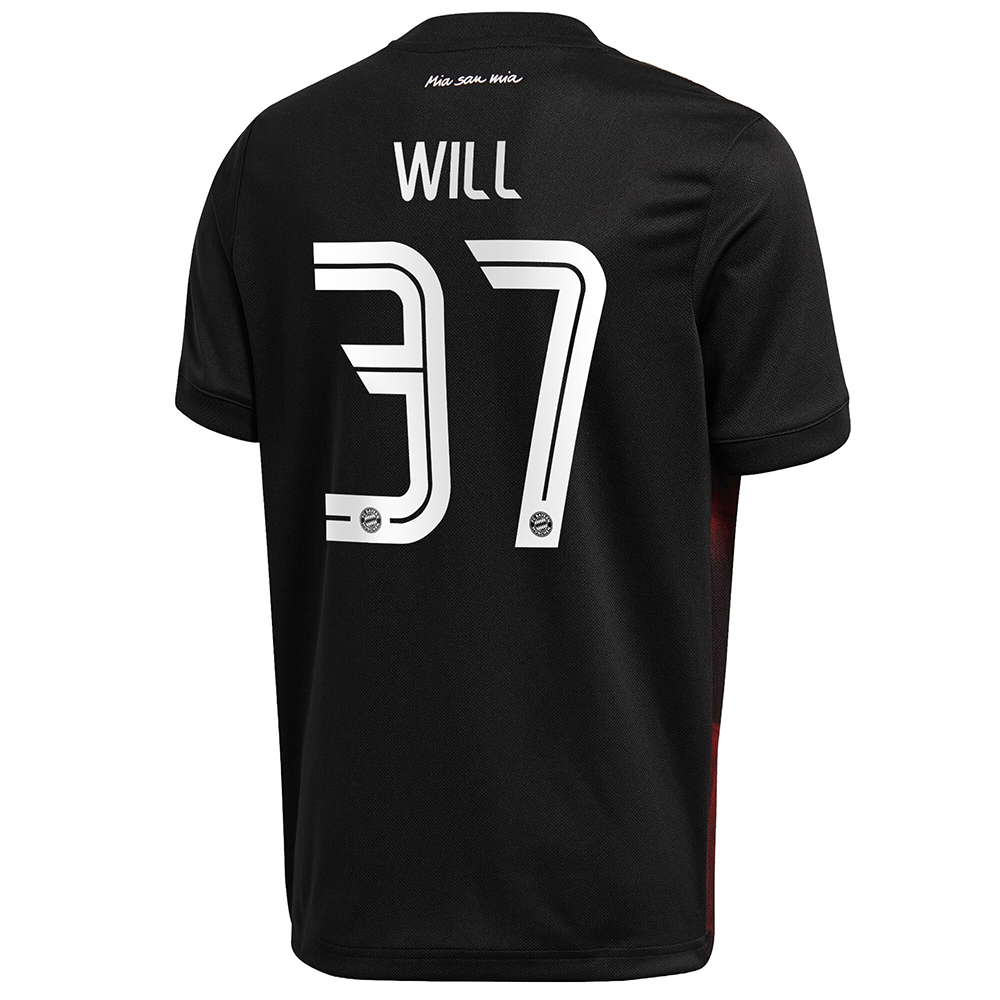 Kinder Fußball Paul Will #37 Ausweichtrikot Schwarz Trikot 2020/21 Hemd