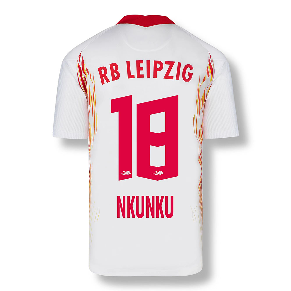 Kinder Fußball Christopher Nkunku #18 Heimtrikot Rot-Weiss Trikot 2020/21 Hemd