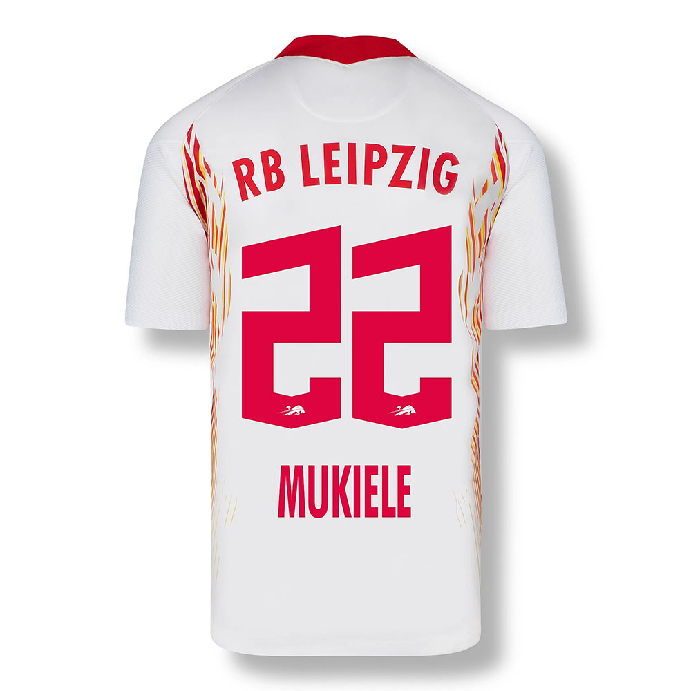 Kinder Fußball Nordi Mukiele #22 Heimtrikot Rot-Weiss Trikot 2020/21 Hemd