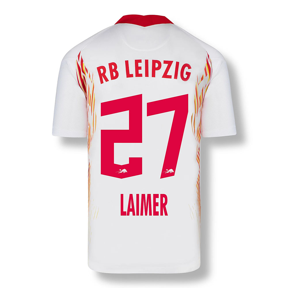 Kinder Fußball Konrad Laimer #27 Heimtrikot Rot-Weiss Trikot 2020/21 Hemd