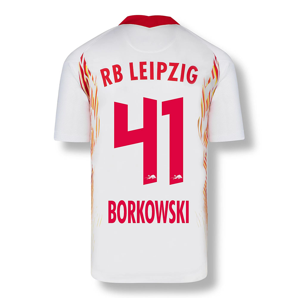 Kinder Fußball Dennis Borkowski #41 Heimtrikot Rot-Weiss Trikot 2020/21 Hemd