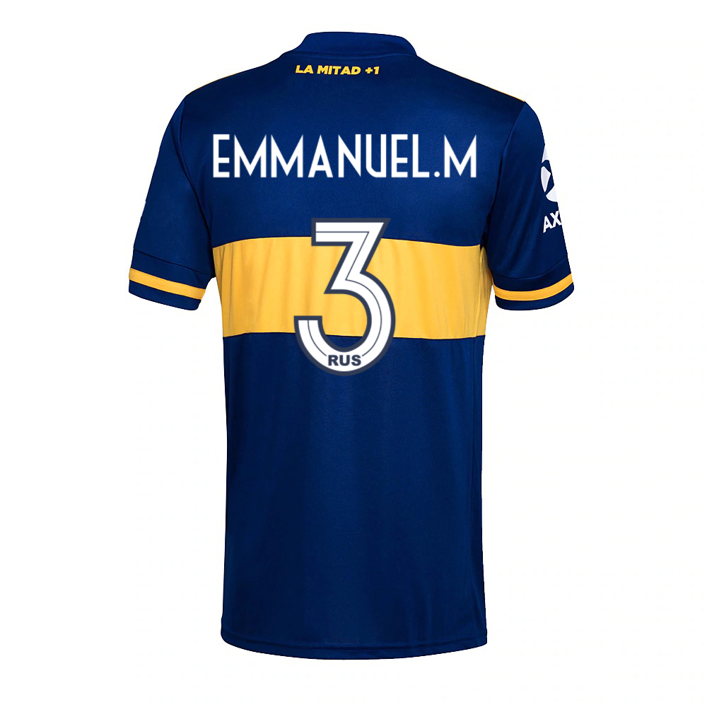 Kinder Fußball Emmanuel Mas #3 Heimtrikot Königsblau Trikot 2020/21 Hemd