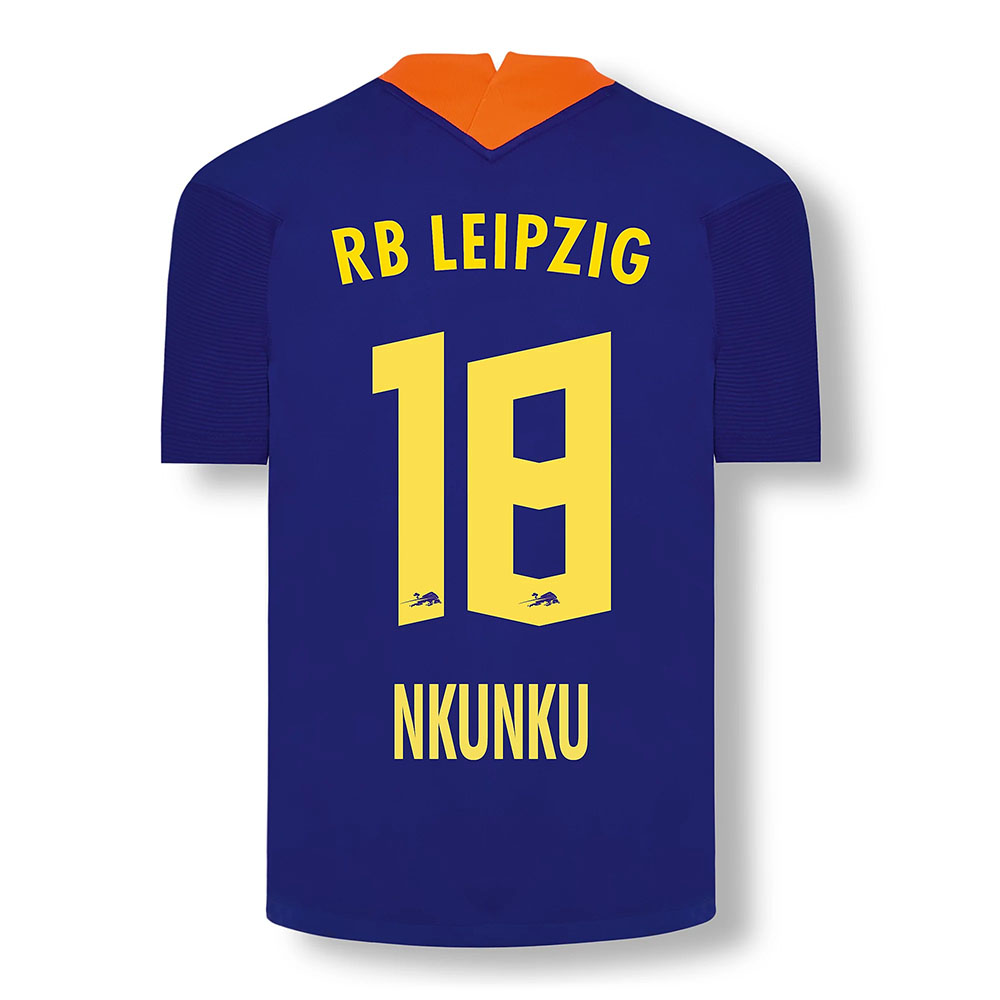 Kinder Fußball Christopher Nkunku #18 Ausweichtrikot Elektrisches Blau Trikot 2020/21 Hemd