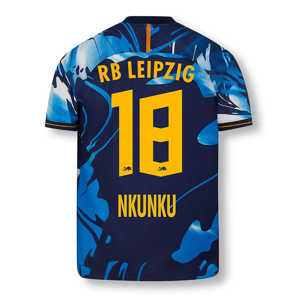 Kinder Fußball Christopher Nkunku #18 Uefa Weiß Blau Trikot 2020/21 Hemd