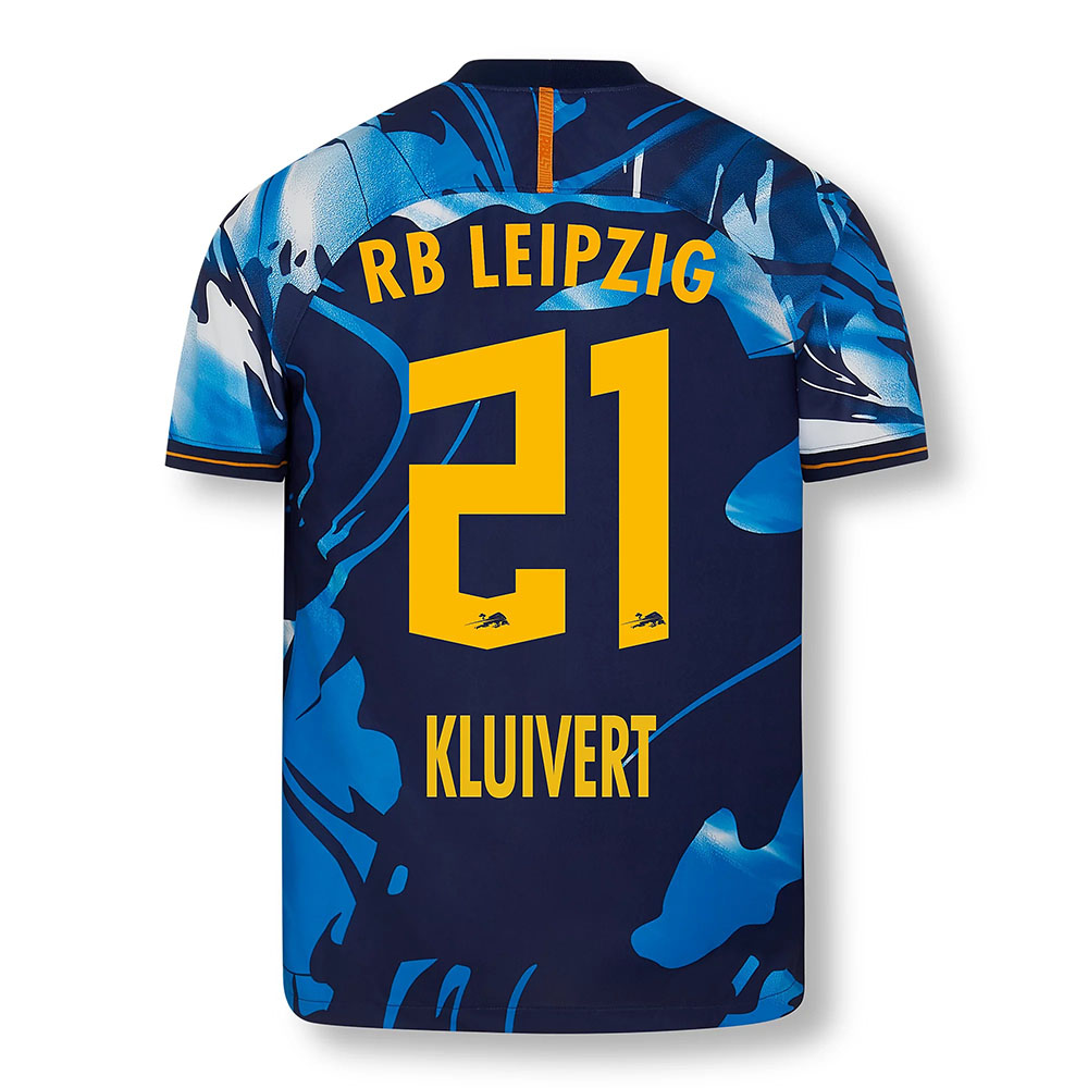 Kinder Fußball Justin Kluivert #21 UEFA Weiß Blau Trikot 2020/21 Hemd