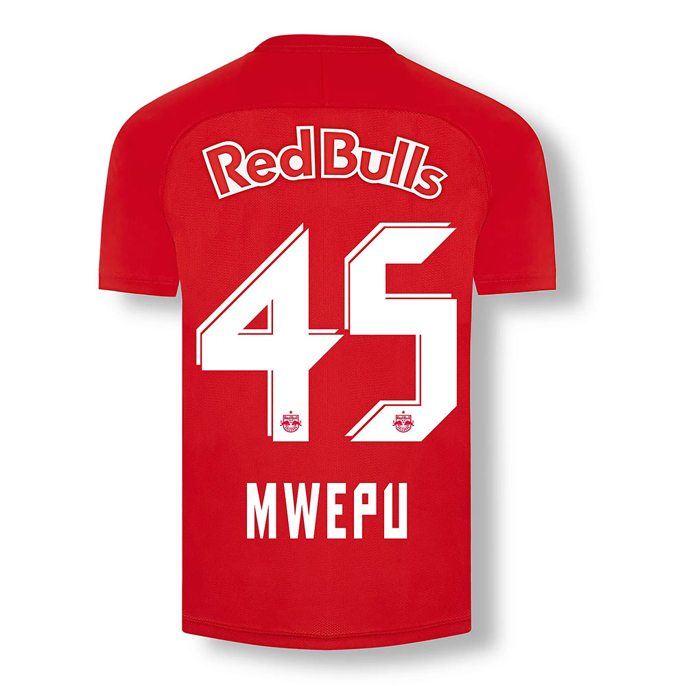 Kinder Fußball Enock Mwepu #45 Heimtrikot Rot Trikot 2020/21 Hemd