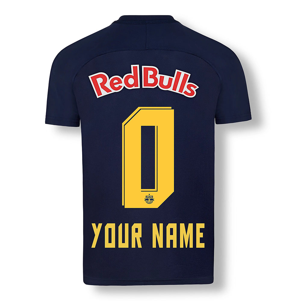 Kinder Fußball Dein Name #0 Ausweichtrikot Dunkelblau Gelb Trikot 2020/21 Hemd