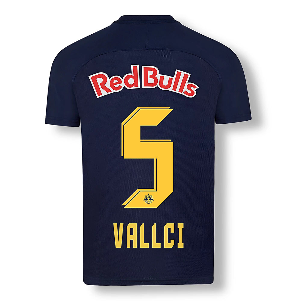 Kinder Fußball Albert Vallci #5 Ausweichtrikot Dunkelblau Gelb Trikot 2020/21 Hemd