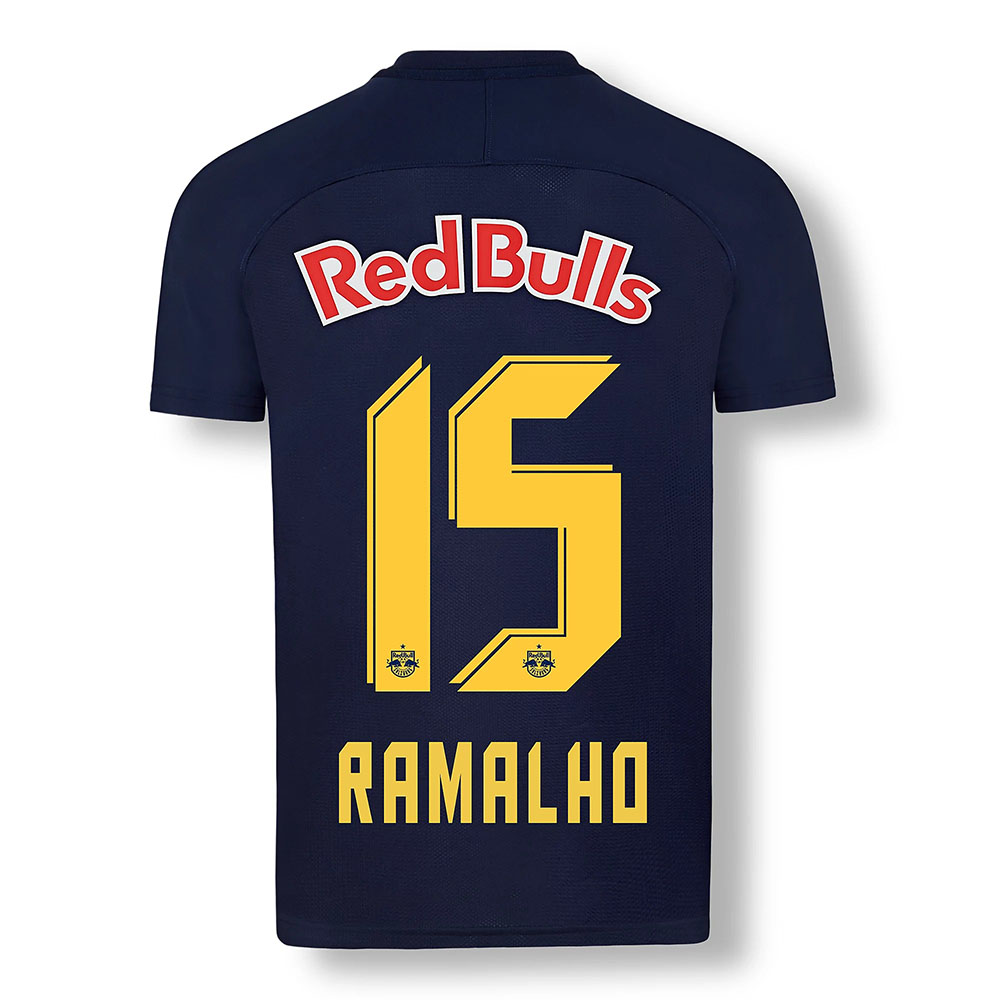 Kinder Fußball Andre Ramalho #15 Ausweichtrikot Dunkelblau Gelb Trikot 2020/21 Hemd
