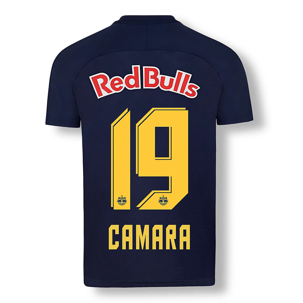 Kinder Fußball Mohamed Camara #19 Ausweichtrikot Dunkelblau Gelb Trikot 2020/21 Hemd