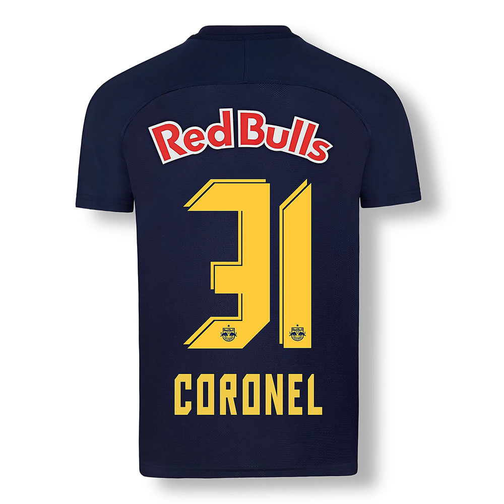 Kinder Fußball Carlos Miguel Coronel #31 Ausweichtrikot Dunkelblau Gelb Trikot 2020/21 Hemd