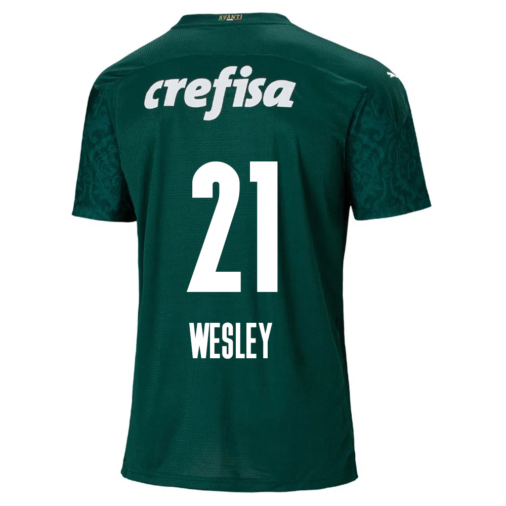 Kinder Fußball Wesley #21 Heimtrikot Grün Trikot 2020/21 Hemd