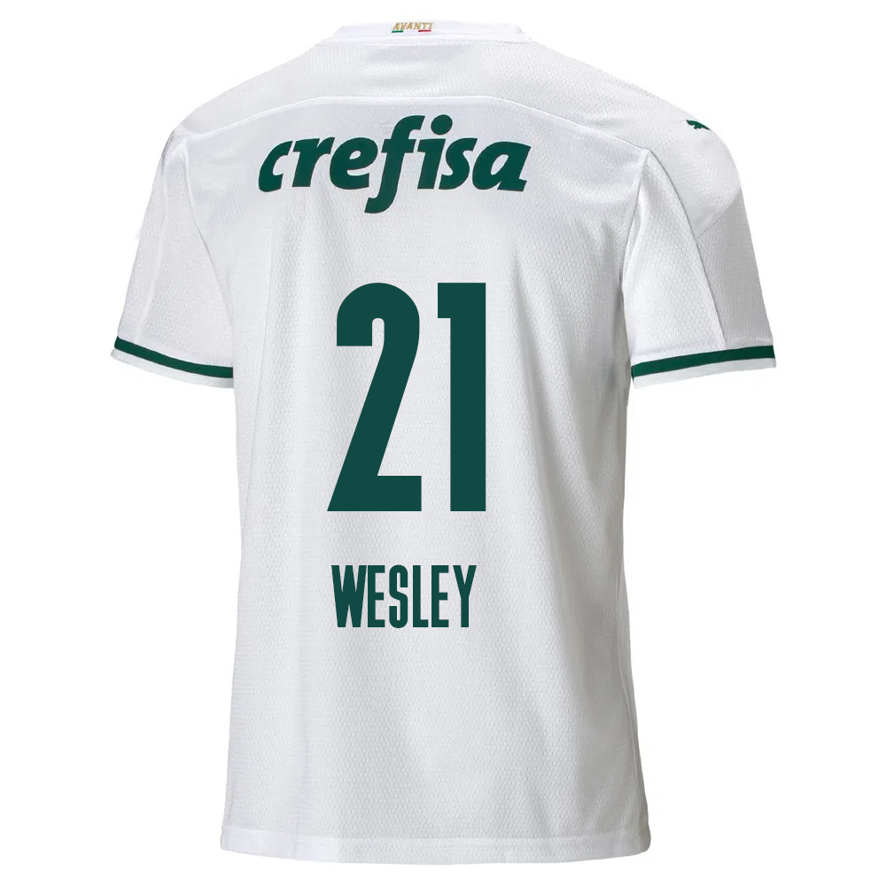 Kinder Fußball Wesley #21 Auswärtstrikot Weiß Trikot 2020/21 Hemd