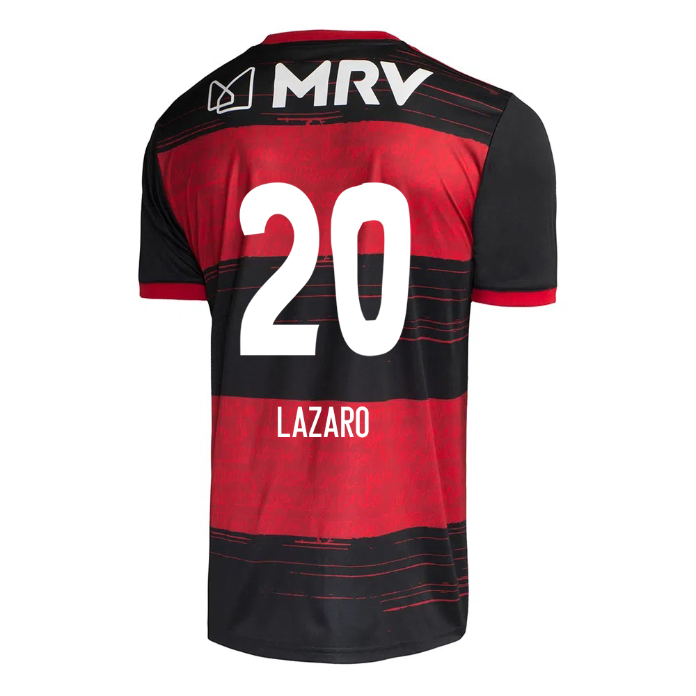Kinder Fußball Lazaro #20 Heimtrikot Rot Schwarz Trikot 2020/21 Hemd