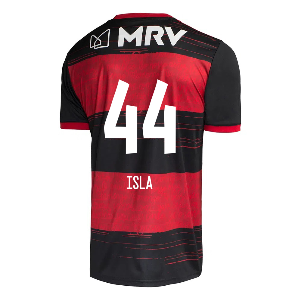 Kinder Fußball Mauricio Isla #44 Heimtrikot Rot Schwarz Trikot 2020/21 Hemd