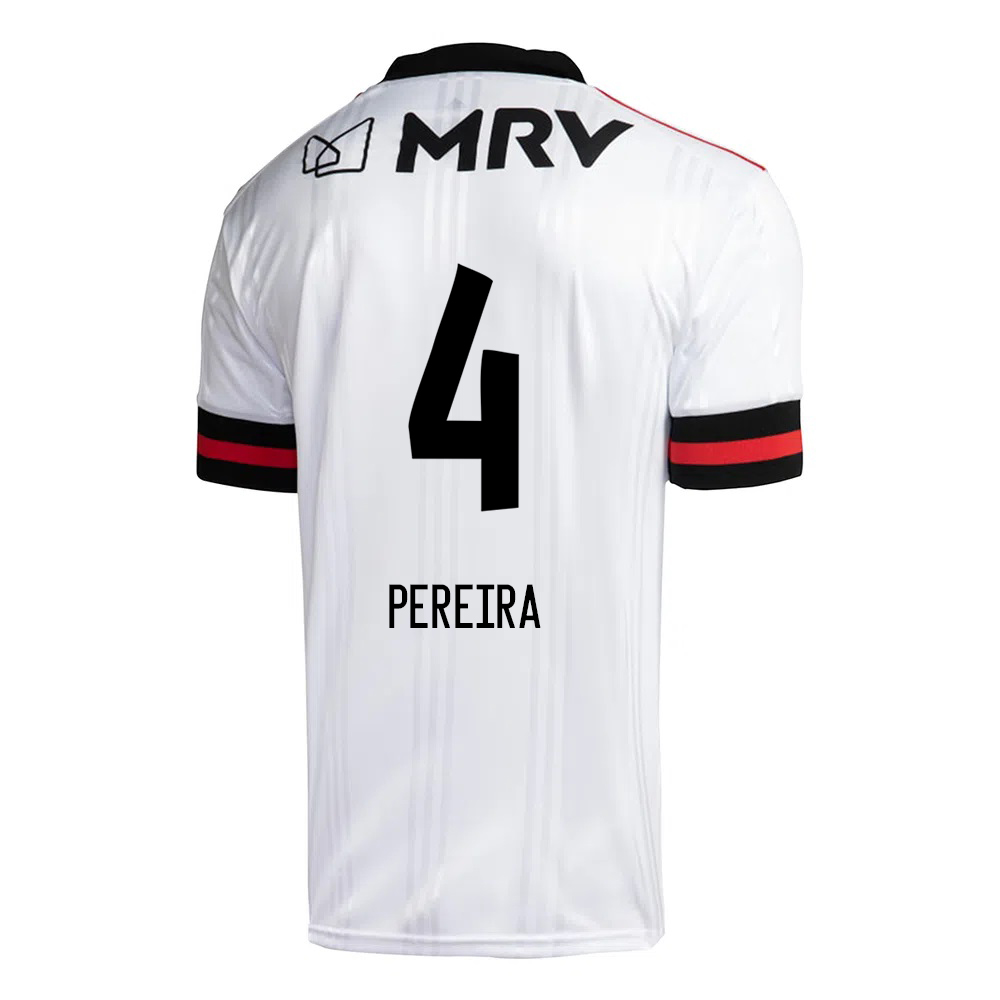 Kinder Fußball Leo Pereira #4 Auswärtstrikot Weiß Trikot 2020/21 Hemd