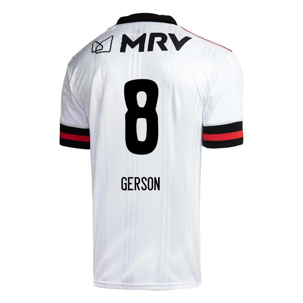 Kinder Fußball Gerson #8 Auswärtstrikot Weiß Trikot 2020/21 Hemd