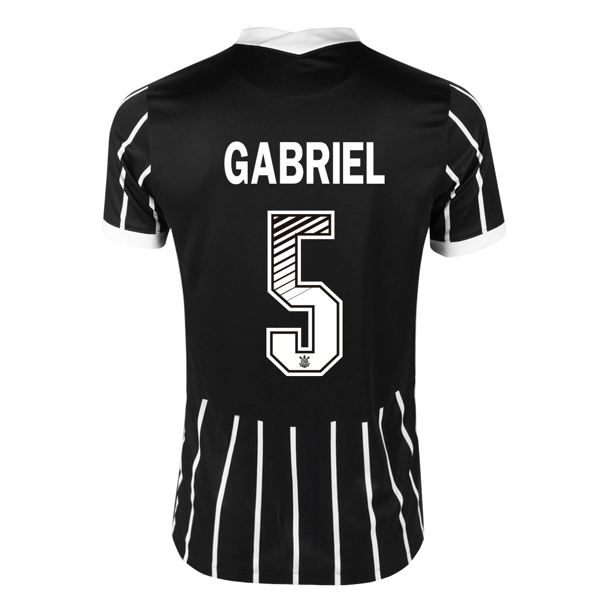 Kinder Fußball Gabriel #5 Auswärtstrikot Schwarz Trikot 2020/21 Hemd