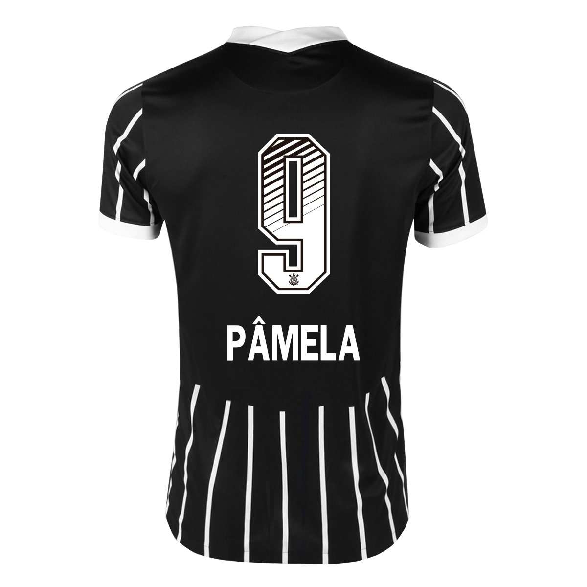 Kinder Fußball Pamela #9 Auswärtstrikot Schwarz Trikot 2020/21 Hemd