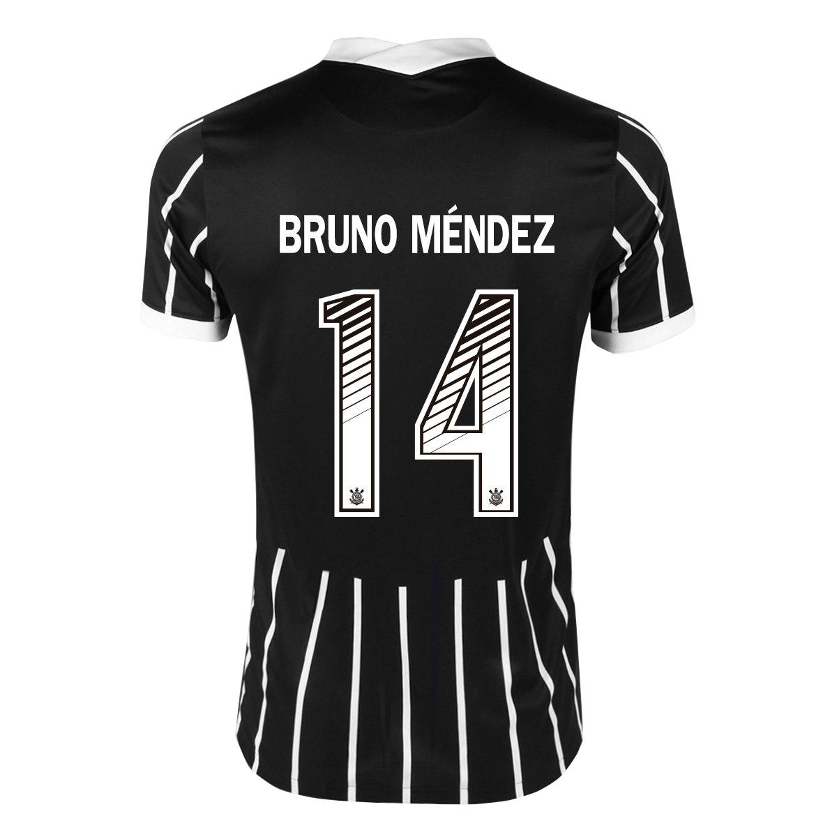 Kinder Fußball Bruno Mendez #14 Auswärtstrikot Schwarz Trikot 2020/21 Hemd