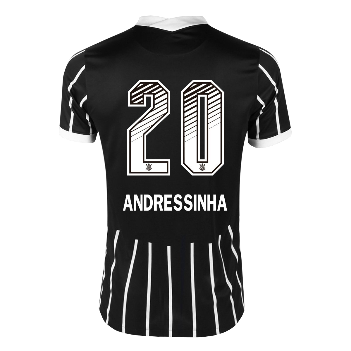 Kinder Fußball Andressinha #20 Auswärtstrikot Schwarz Trikot 2020/21 Hemd