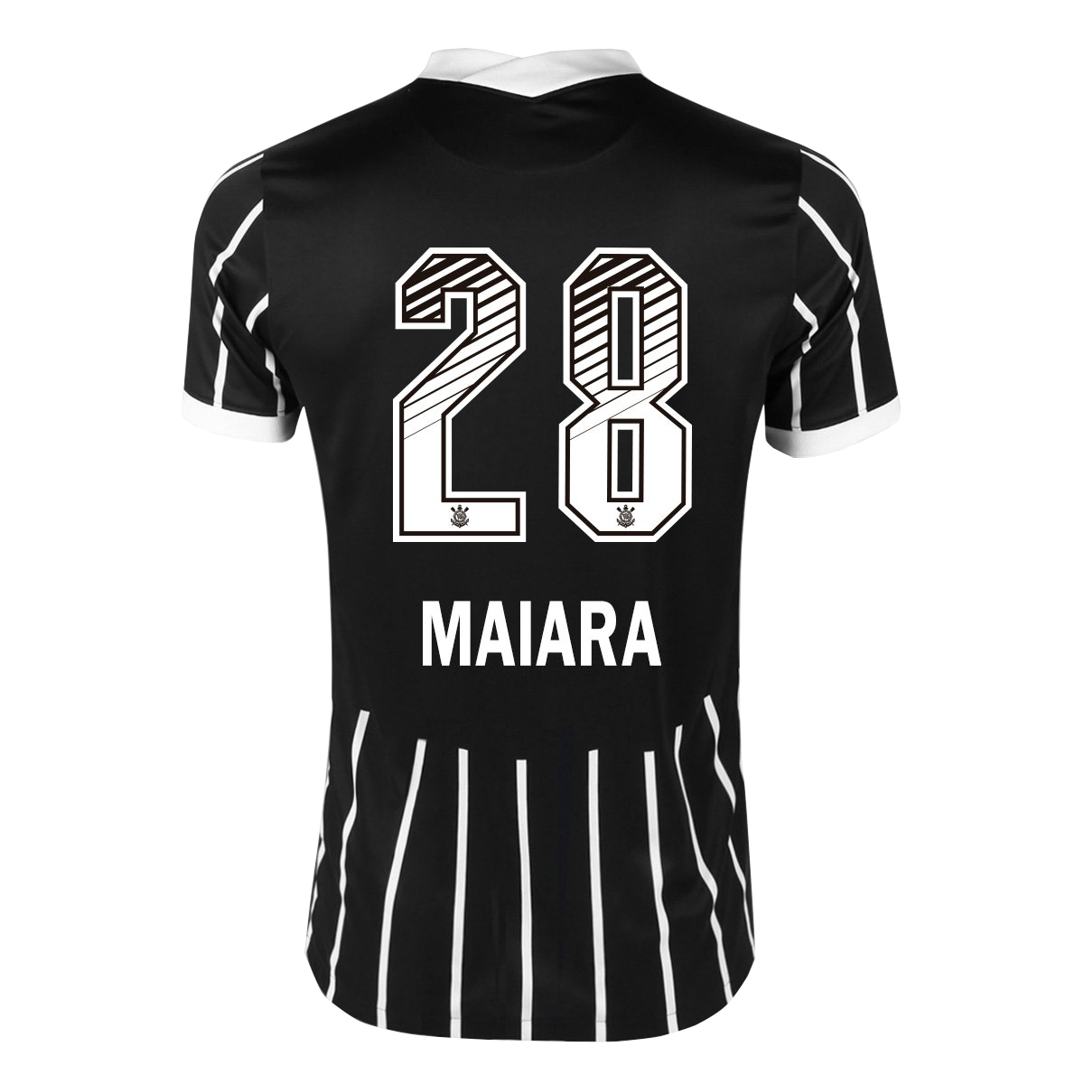 Kinder Fußball Maiara Lisboa #28 Auswärtstrikot Schwarz Trikot 2020/21 Hemd